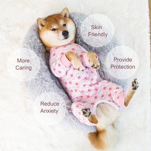 Image of Dog Recovery Suit for Small Medium Large Dogs, Pet Onesie After Surgery Comfort Dog Bodysuit Anti Licking (Pink Bunny,3XL)