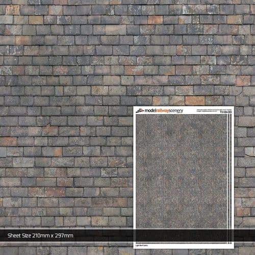 Scale Model Scenery TX184-OO Mixed Grey Roof Slates (Pack of 5) For OO Scale Model Railway Layouts & 1:76 Diecast Dioramas