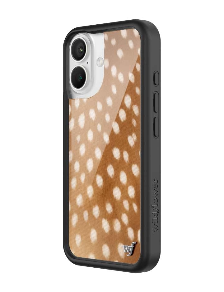 Image of Wildflower Cases - Compatible with iPhone 16 | Protective Black Bumper, 6.5ft Drop Test Certified, Women Owned Small Business | Fawn Deer