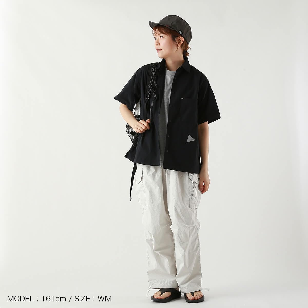 Amazon.co.jp: and wander アンドワンダー UVカットストレッチSSシャツ 