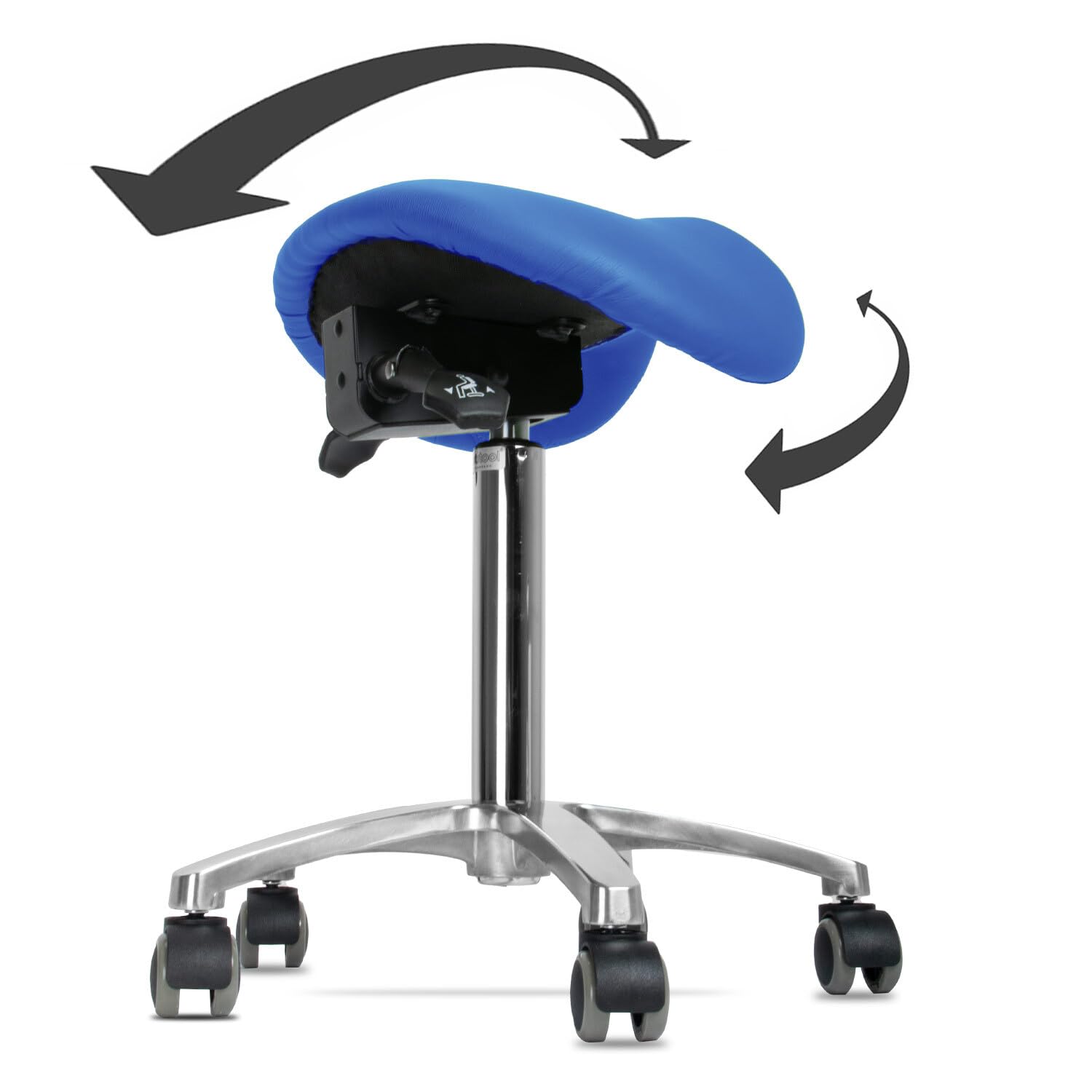 Taburete Giratorio con Asiento inclinable, Color Azul