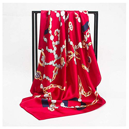 Womens Scarves Silk Print Foulard Satin Square Head Shawls Bandana Muslim Hijab