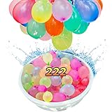 222pcs Wasserbomben, Wasserbombem selbstschließend, Wasserbomben wiederverwendbar, Kein mühsames Füllen und Verknoten von wiederverwendbare Wasserballons mehr