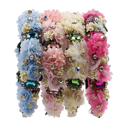 Luxury-Handmade-Crystal-Stone-Pearl-Flower-Headbands-Hair-Accessories-Women-Wed-Party-Hairband-Hair-Band-Ladies-Headwear-blue
