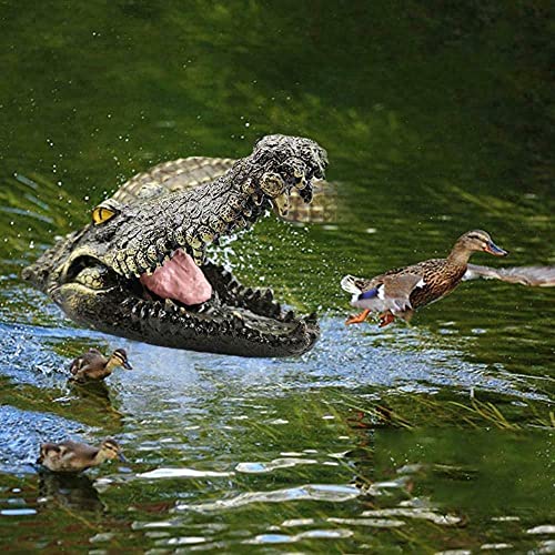 Zwifejianq Creative Resin Floating Crocodile Hippo Scary Statue,Garden Decorations,Animal Figurines Water Pond Decoy For Pool Pond Garden (Green) #TOP3