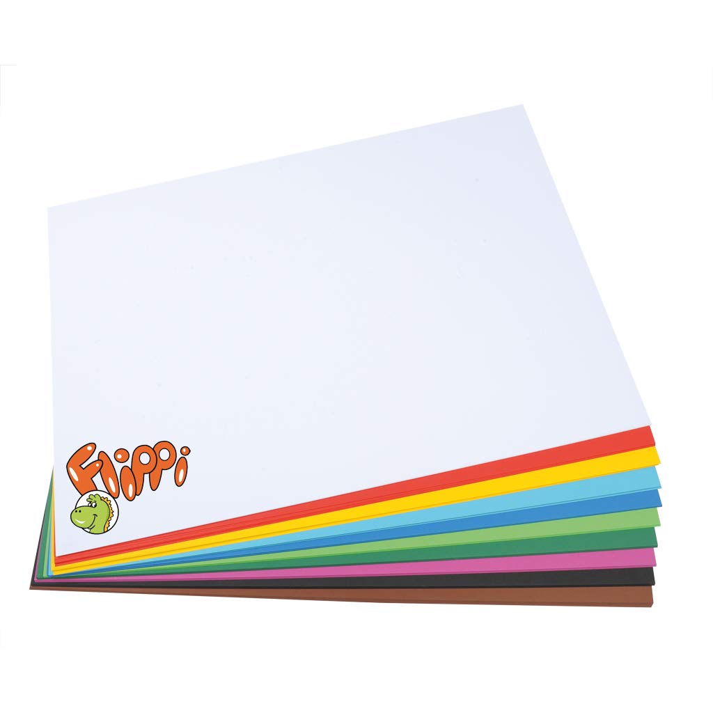 Flippi Tonkarton, 50x70 cm, 220g/qm, 100 Bogen, 10 Farben | Wiemann Lehrmittel