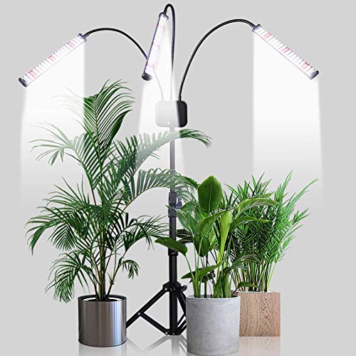 Grow Light with Stand,GHodec 252 LED 150W Floor Plant Light for Indoor Plants,Tripod Stand Adjustable 15-48 in,5 Dimmable Levels & Auto On/Off Timer 4 8 12 Hrs