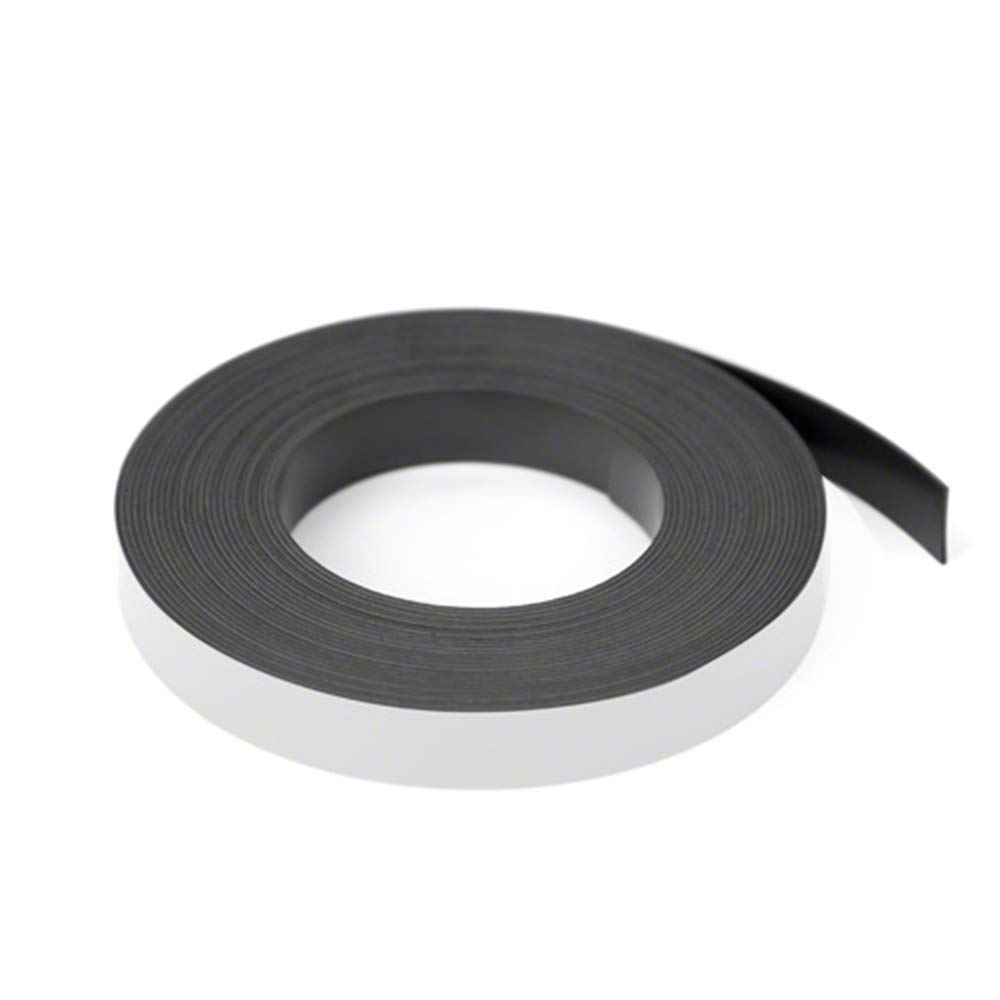 FIRST4MAGNETS MagFlex® Lite Flexible Matt White Magnetic Gridding Tape for Whiteboards, Noticeboards or Filing Cabinets - 12.7mm Wide - 5m Length