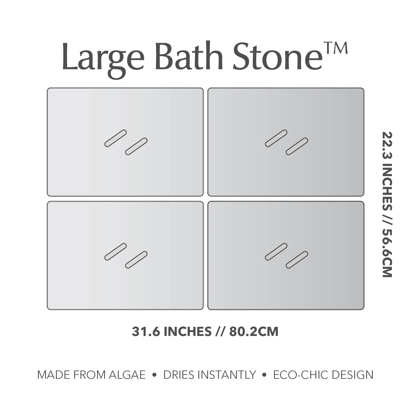 Dorai Home Large Bath Stone – Luxury Bathmat – Instantly Removes Water – Non-Slip Surface – Modern and Stylish Design – Customizable Blueprint – Sandstone