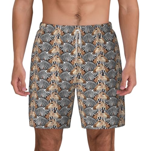 Short de bain pour homme imprimé zèbre et girafe maillot léger