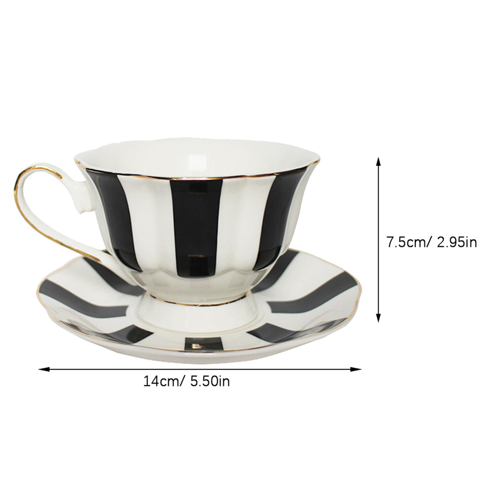 Hemoton Kaffeetasse und Untertasse Set Royal Style Elegant Feine Porzellan Tasse Espressotasse für Spezialität Kaffee Getränke Latte Cafe Mokka Tee Schwarz