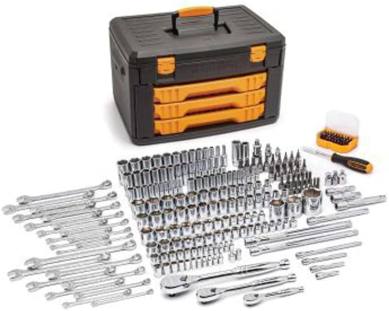 80966 243 Pc. 6 Pt. Mechanics Tool Set In 3 Drawer Storage Box | 3 Drawer Storage Box
