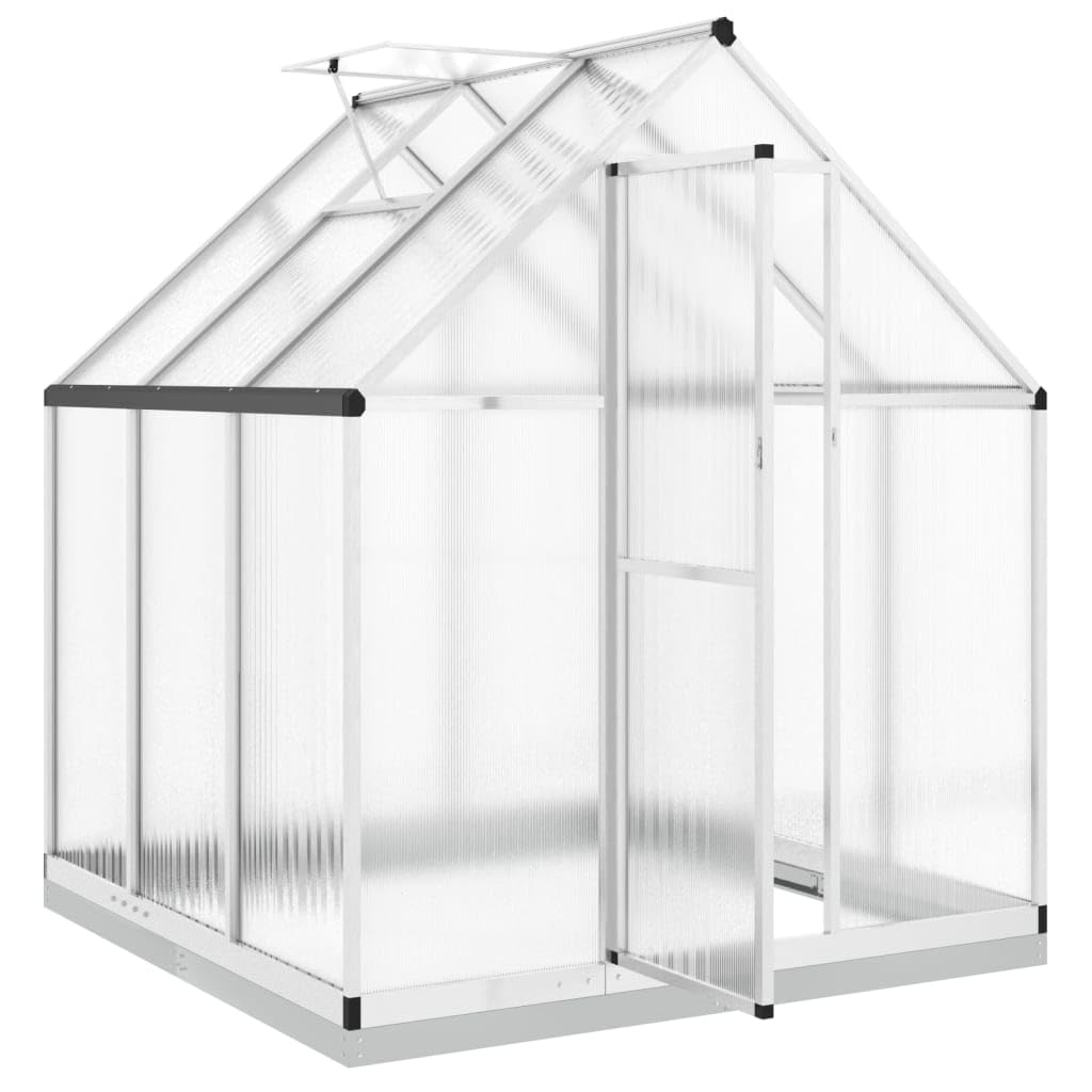 Homgoday Telaio Serra con Base Argento 169x169x202 cm in Alluminio, Serra da Giardino, Serra Orto Serra da Balcone Serra per Orto Serra per Piante