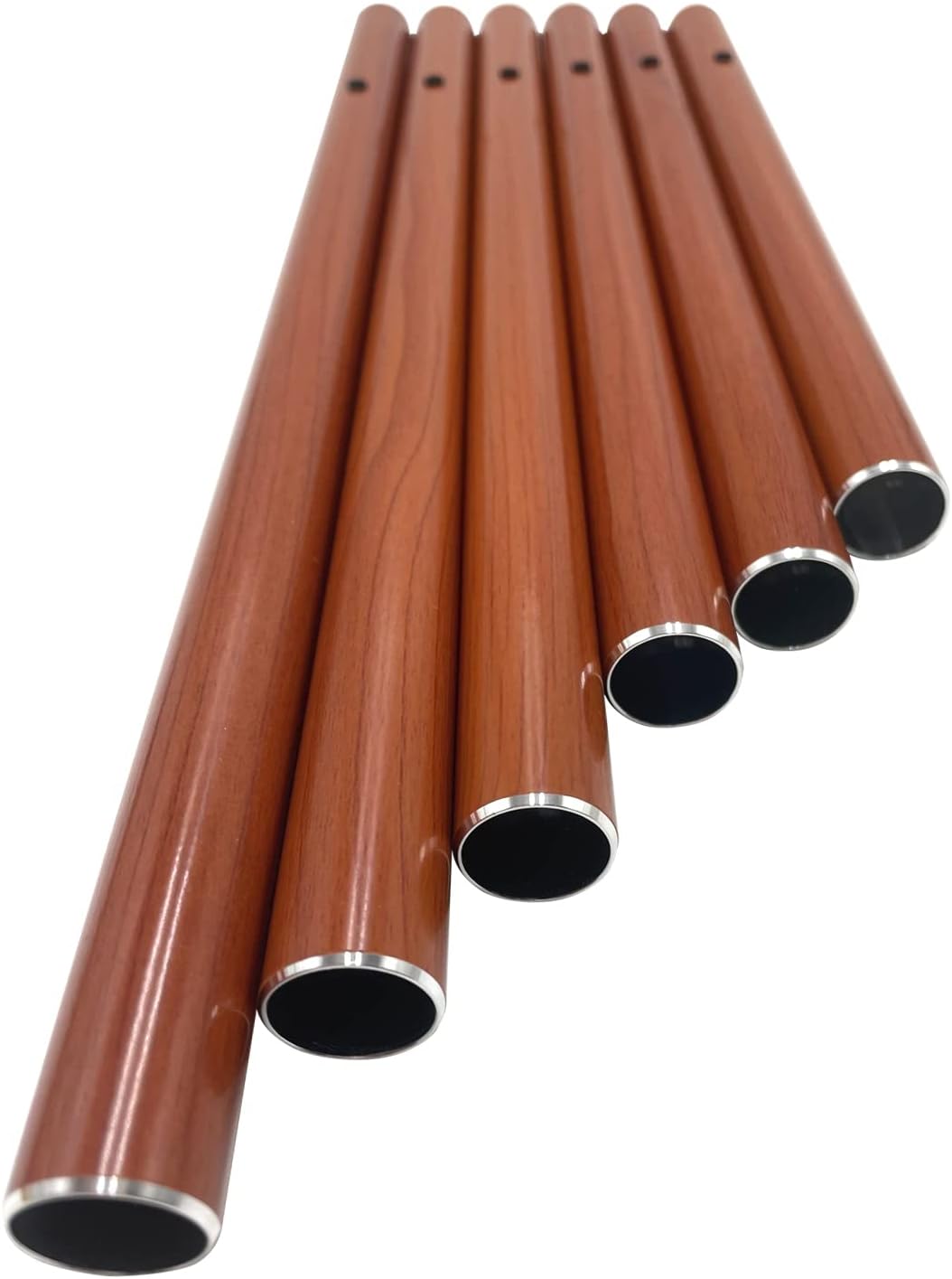 Lveofielygi 6 Pcs Red Wood Grain Wind Chime Tubes (DIAM 0