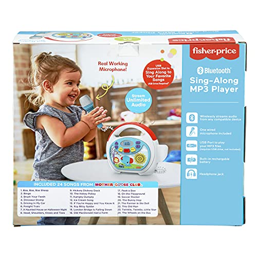 Ekids Fisher Price Karaoke Machine, Portable Bluetooth Party Speaker With Microphone For Kids, Built-In Mother Goose Club Songs And Speaker With Usb Port To Play Music #TOP6