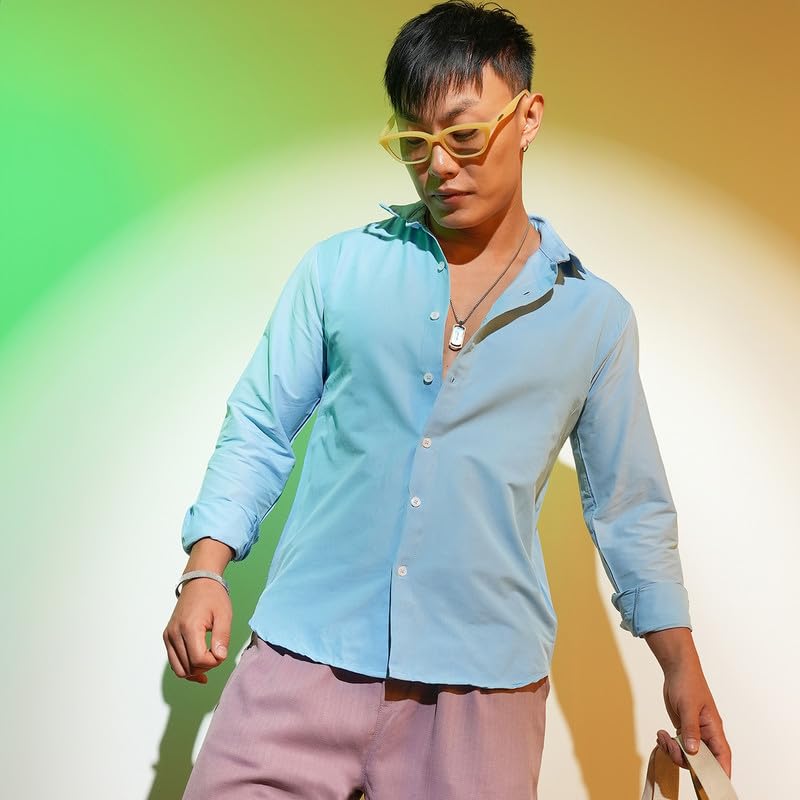 Image of CAHOOT Men's Solid Utility Shirt | Casual Wear | Spread Collar | Long Sleeve | Button Closure | Shirt Crafted with Comfort Fit for Everyday Wear