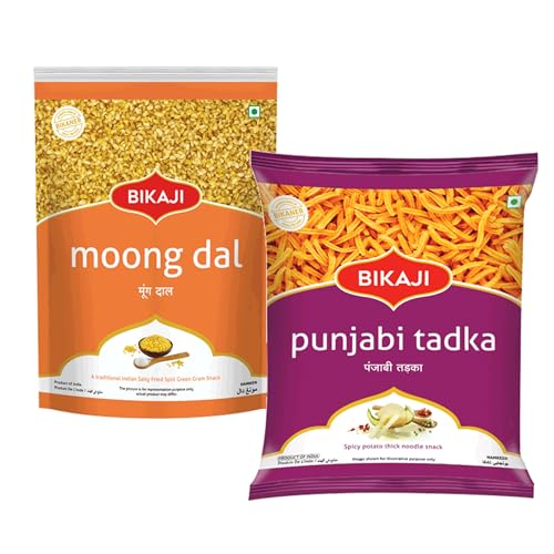 Bikaji Moong Dal & Punjabi Tadka Combo – 400g | Ready to Eat Indian Namkeen | Crunchy Tea-Time Snack, Bar Snack & Party Mix | Classic Indian Munchies for Sharing, Travel & Everyday Snacking