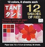 Japanese Tant Origami Paper- 12 Shades of Red 3 Inch Square