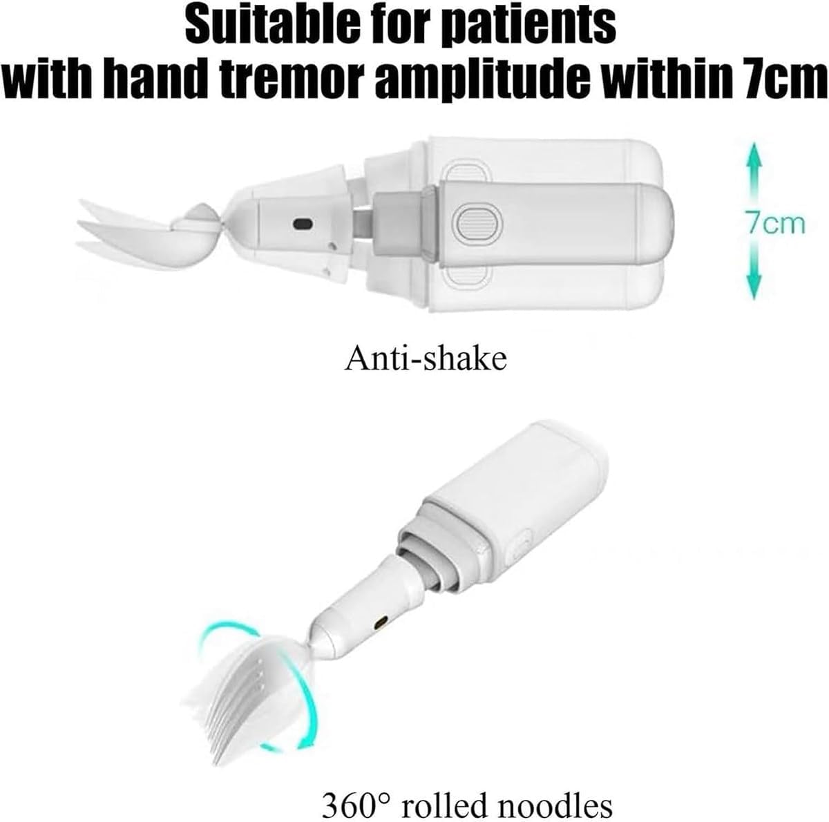 Cuchara estabilizadora para temblores de manos, utensilio inteligente de autoequilibrio para Parkinson y temblor esencial, ayuda alimentaria portátil
