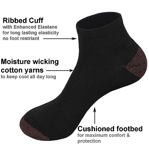 Glory Max 12 Pairs Men's Performance Cotton Cushioned Athletic Ankle Socks3