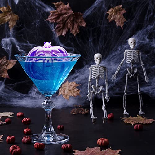 Whaline Halloween Pumpkin Ice Mold Tray With Dropper 3D Pop Orange Silicone Ghost Pumpkin Ice Maker Moulds Pumpkin Shape Whiskey Brandy Ice Mould Tray For Halloween Party Holiday Beverages Decor #TOP5