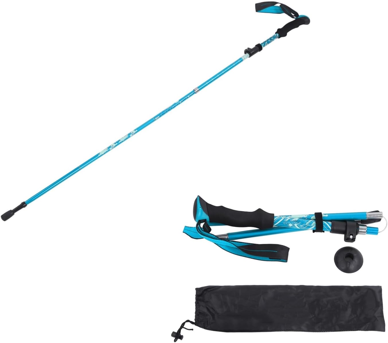 Topyond Outdoor Hiking Poles, Telescopic Collapsible Aluminium Alloy Walking Stick, Multifunctional Unisex Hiking Equipment, with Mud Rest and Storage Bag Topyond Outdoor Hiking Poles, Telescopic Collapsible Aluminium Alloy Walking Stick, Multifunctional Unisex Hiking Equipment, with Mud Rest and Storage Bag