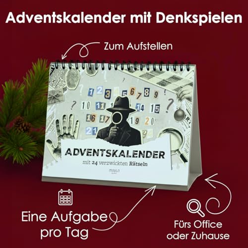 Krimi Rätsel Adventskalender 2025 – Tischkalender mit 24 spannenden Text-Rätseln – Escape & Detektiv Spiel im Advent – täglicher Knobelspaß für Erwachsene, Jugendliche & die ganze Familie