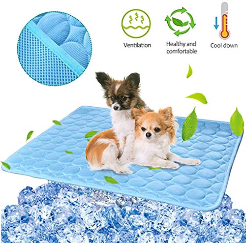 Pet Dog Cooling Mat Pad for Dogs Cats Ice Silk Mat Cooling Blanket