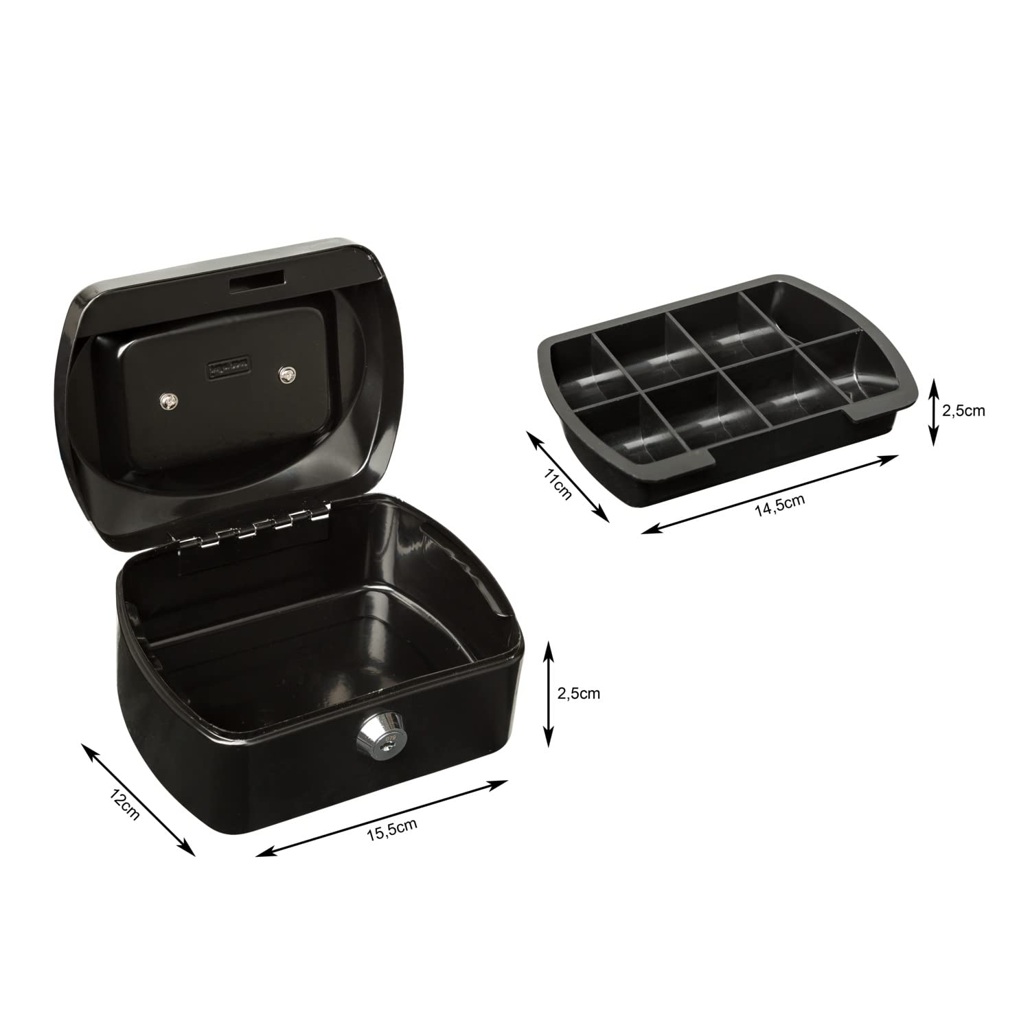 Idena 50025 - Kasa 6", rozmiar 155 x 120 x 90 mm, kolor czarny, 1 szt.