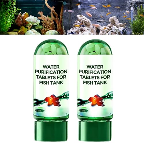 Comprimés puissants pour la Purification de l'eau d'aquarium, comprimés pour la Purification de l'eau d'aquarium, Dispositif Portable pour Aquarium, pour Les Amateurs d'aquariums (2PCS)