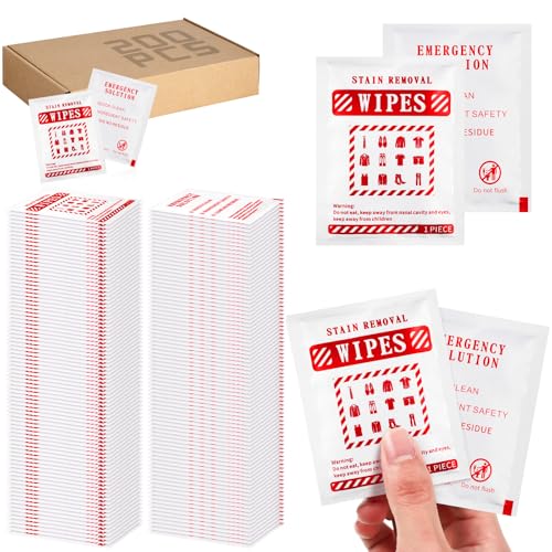 200-Pcs-Instant-Stain-Remover-Wipes-Individually-WrappedWhite 200 Pcs Instant Stain Remover Wipes, Individually Wrapped,White - Image 1