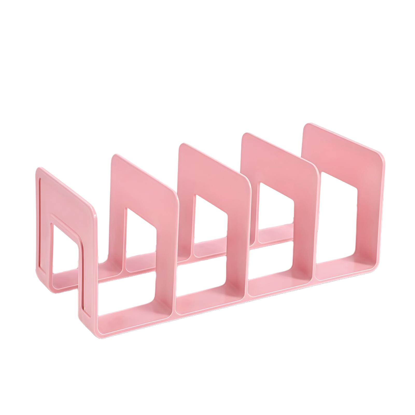 Glifora Acrylic Bookends - with Four-Compartment Dividers, Bookend for Horizontal and Vertical Use, Durable Acrylic Desktop Organiser for Office and Home