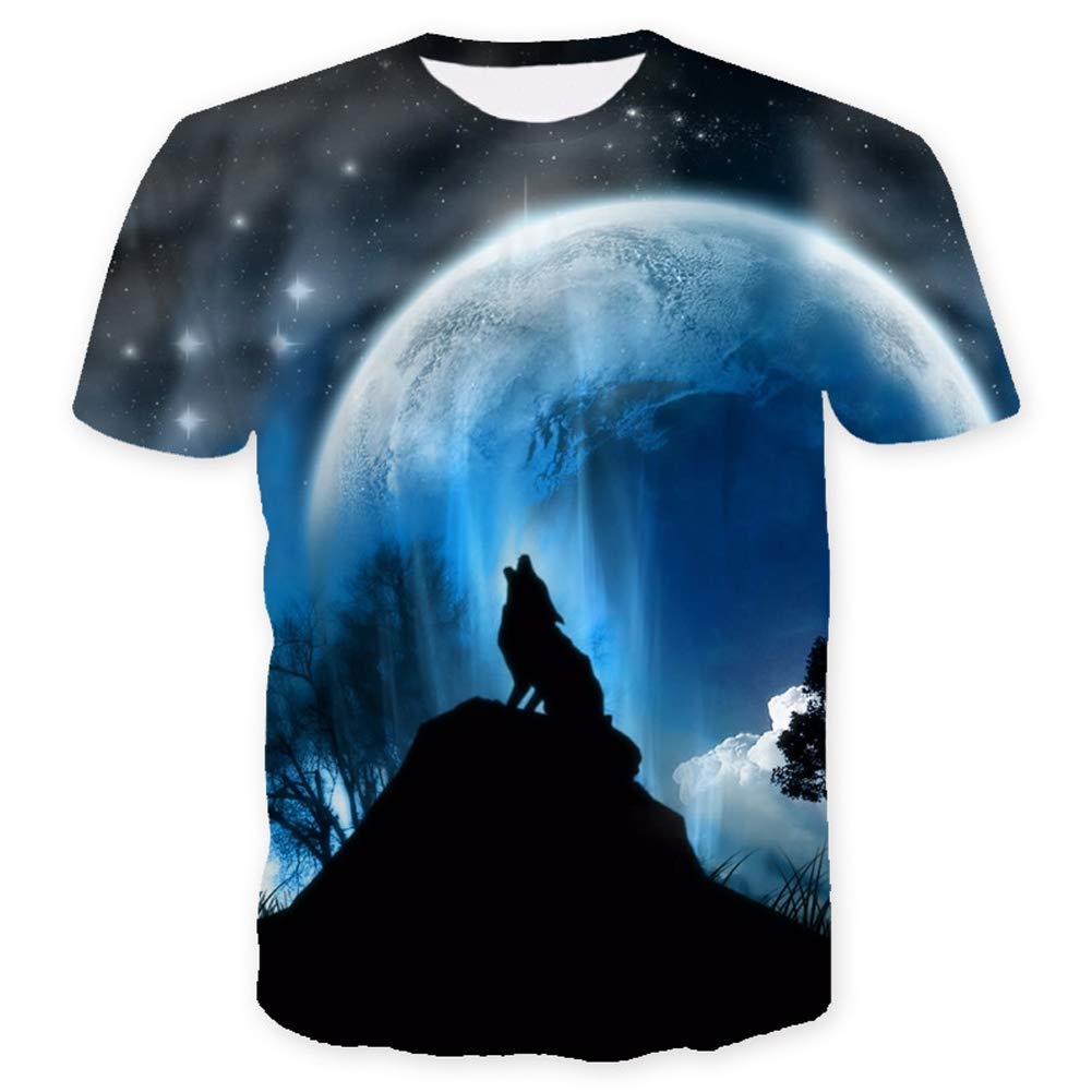 VolanicFashion Mens 3D Digital Printed Design Pattern T-Shirts Top Tees