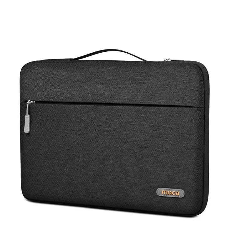 Image of Moca 15 /15.4 /16 inch Nylon Laptop Sleeve with TPU Handle, Waterproof, YKK Zipper, Grey (Black, 15.4 /16 Inch MacBook)
