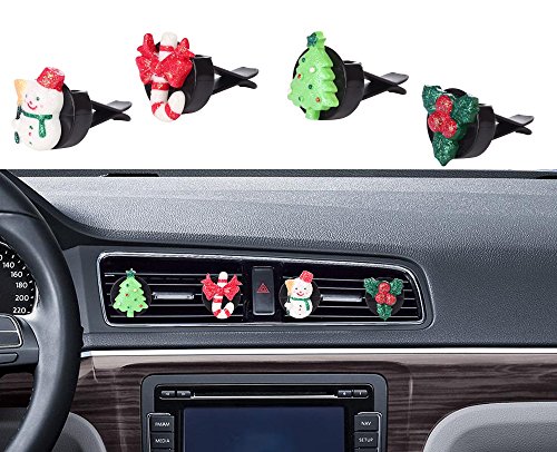 MINI-FACTORY Car Christmas Decorations, Auto Glitter Interior Decor Air Vent Accessories Decorative Bling Parts for Christmas/Winter