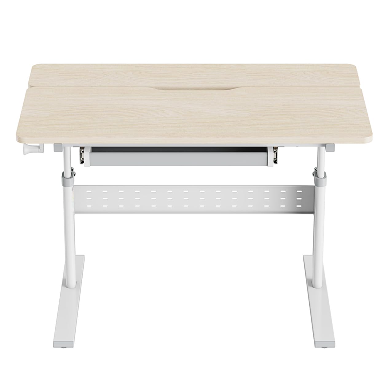 Spacetronik Kinderschreibtisch Höhenverstellbar 100x60 cm, Schreibtisch Kinder mit Neigbarer Tischplatte, Kinder Schreibtisch mit Schublade & Haken für Rucksack, Holzplatte