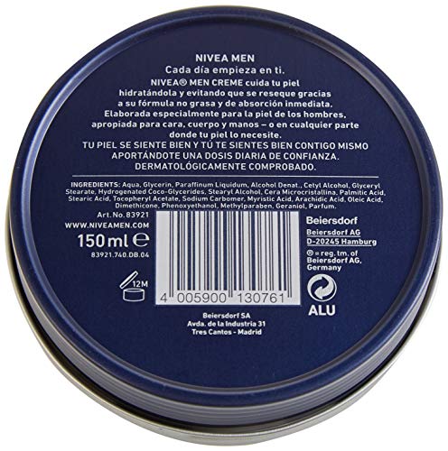 Men Creme cara cuerpo manos Nivea Hydratant et nourrissant - vue 3