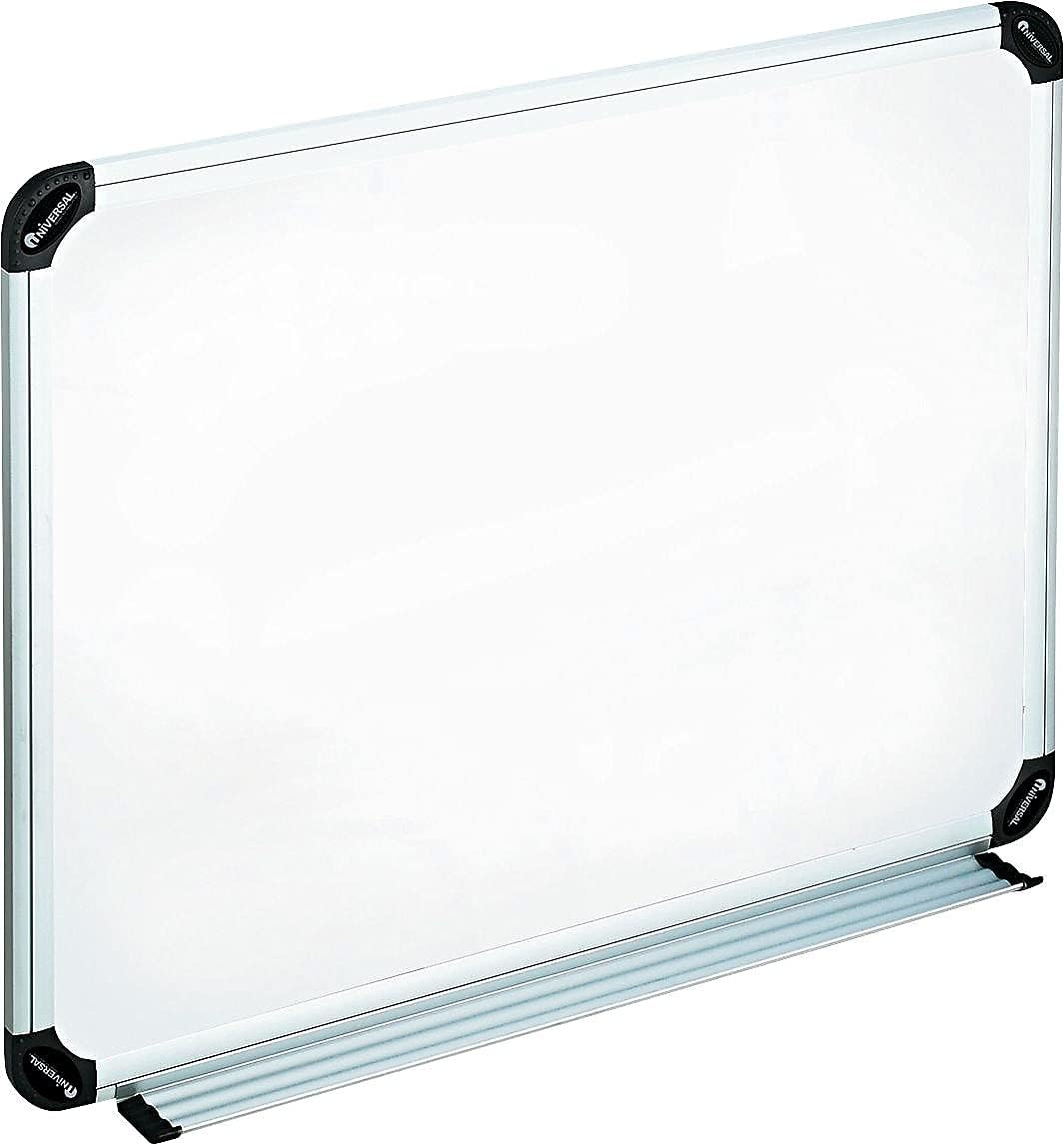 Universal 43732 Magnetic Dry Erase Board, Melamine, 24 x 18, White, Aluminum/Plastic Frame