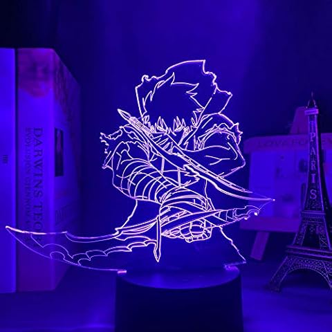 3D LED Light Night Light Optical Illusion Lamp Anime LED Light Solo Leveling for Children's Room Decor Night Light Kid Bithday Gift Manga Solo Leveling 3D Lamp Bedroom HYKK Cover