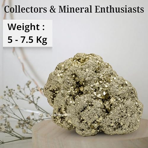 Image of Pyrite Stone Original Cluster Samples - High Energy Natural Iron Pyrite Stone Gold Rock Reiki Crystal Used for Increased Willpower and Manifestation (5 to 7.5 KG Pyrite)