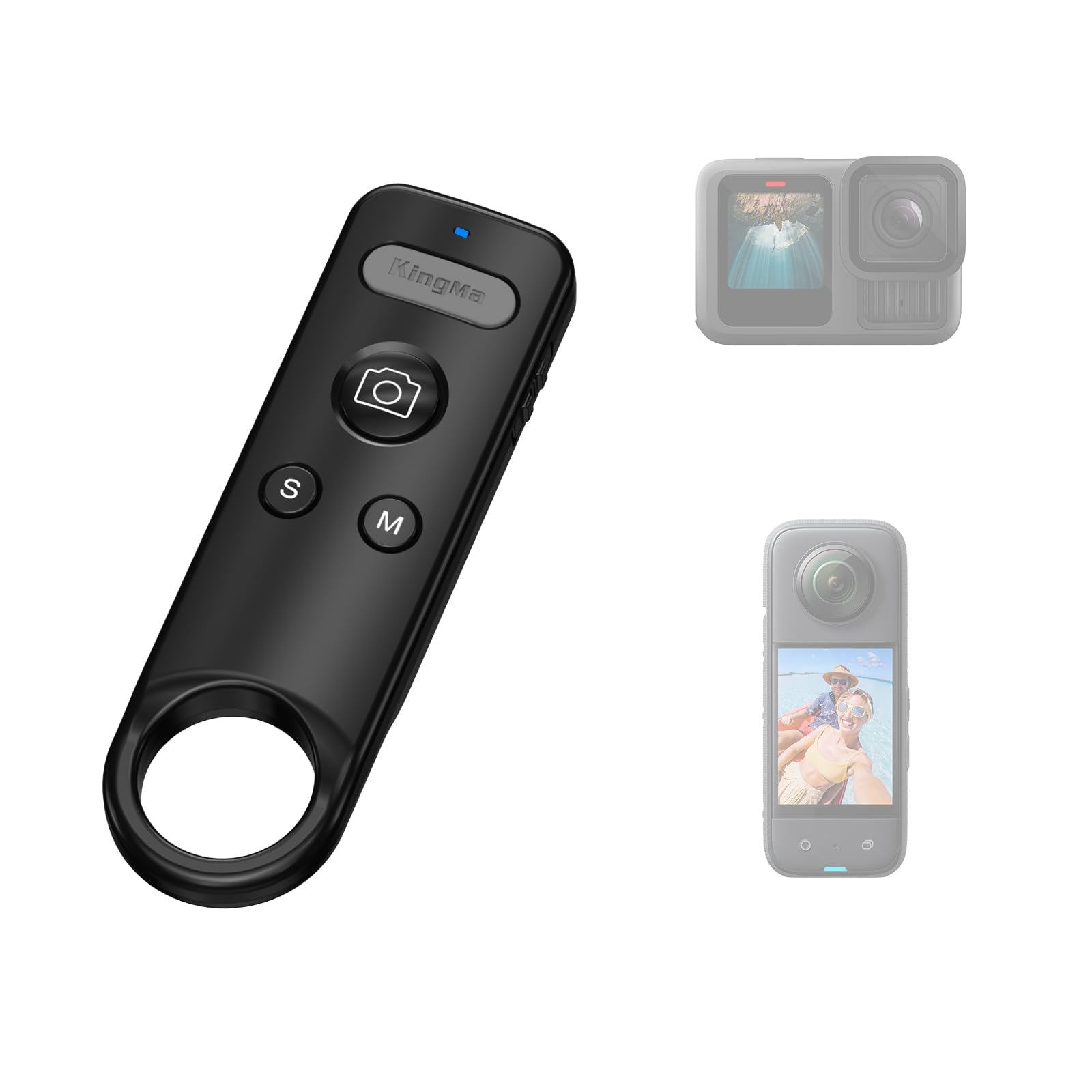 Télécommande sans fil Insta 360 ACE Pro 13 Bluetooth compatible avec Go Pro 8/9/10/11/12/13 & Insta360 X2, X3, X4, X5, GO 3/3S, Pro1/2 pour Vlogging, Cycling