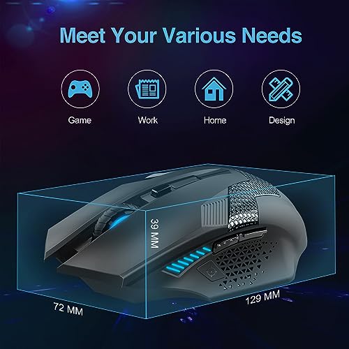 TECKNET Wireless Mouse, 8 Programmable Buttons, Optical Tracking, 4800 DPI - image 8