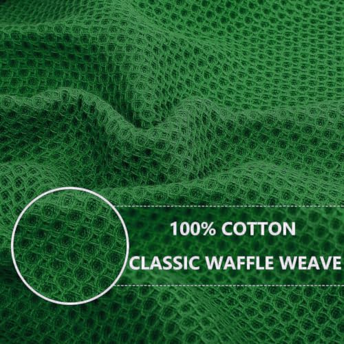 Image of Homaxy 100% Cotton Waffle Weave Kitchen Dish Cloths 6-Pack, Forest | 12 x 12 Inches, Ultra Soft Absorbent Dish Towels, Quick Drying Dish Rags with Hanging Loop