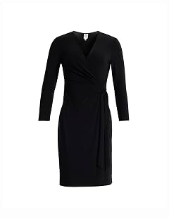 Anne Klein Womens Anne Klein Petite Classic 3 4 Sleeve Wrap Dress