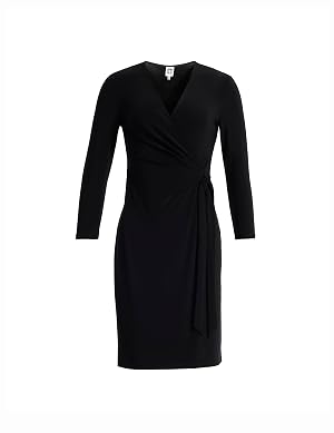 Anne Klein Womens Anne Klein Petite Classic 3 4 Sleeve Wrap Dress