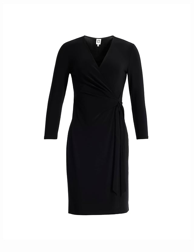Anne Klein Womens Anne Klein Petite Classic 3 4 Sleeve Wrap Dress
