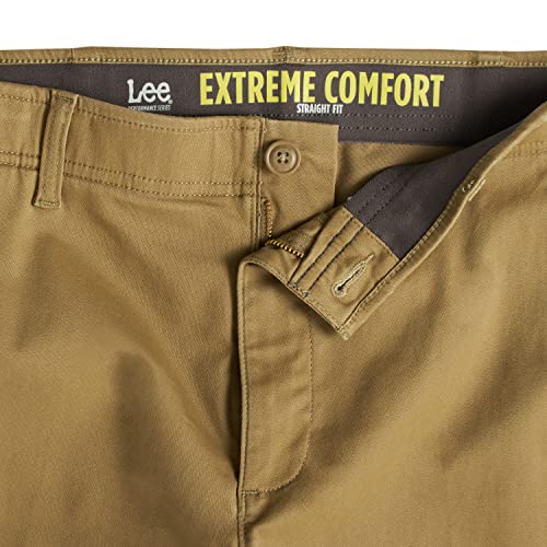 Lee Men's Big & Tall Extreme Motion Flat Front Regular Straight Pant Black 48W X 32L #TOP4