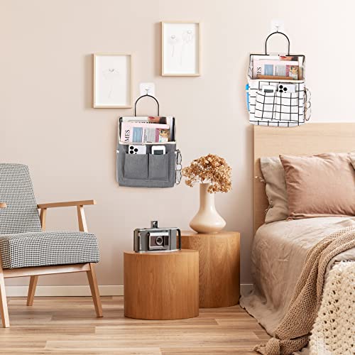 Chumia CHUMIA-WALL HANGING STORAGE-075 8 Pcs Wall Hanging Storage Bag Waterproof Wall Linen Organizer Wall Basket With Pocket, Wall Hanging Bag Hanging Closet Organizer With 8 Pieces Sticky Hooks For Bedroom Bath Kitchen  thumb #5
