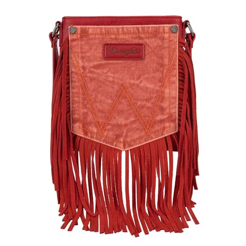 Montana West Western Crossbody Bag Leather Fringe Denim Purse for Women WG44-8360OR