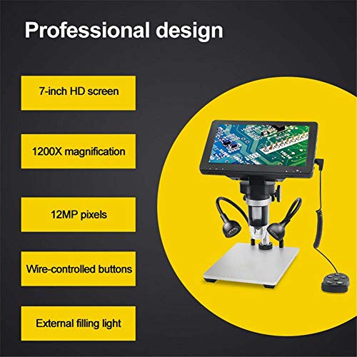 LCD Digital Mikroskop, 7 Zoll 1080P HD Digital Microscope Camera Video Recorder 10X-1200X Vergrößerung Zoom Endoskop Mit… – Bild 3